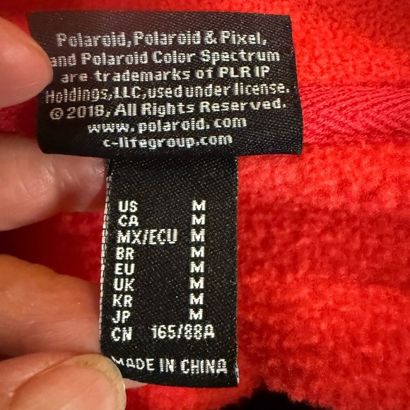 Polaroid Red and Black Half-Zip Fleece crop pullover Women’s size Medium - Picture 7 of 9